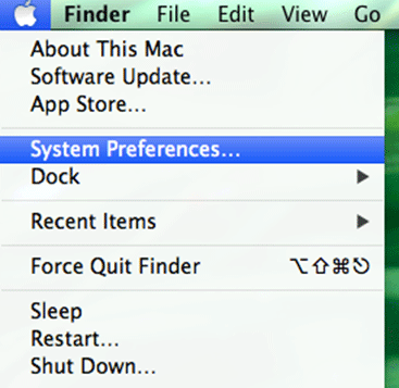 apple icon, system preferences